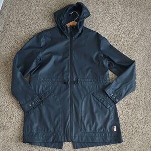 Hunter Navy Hooded Trench Coat